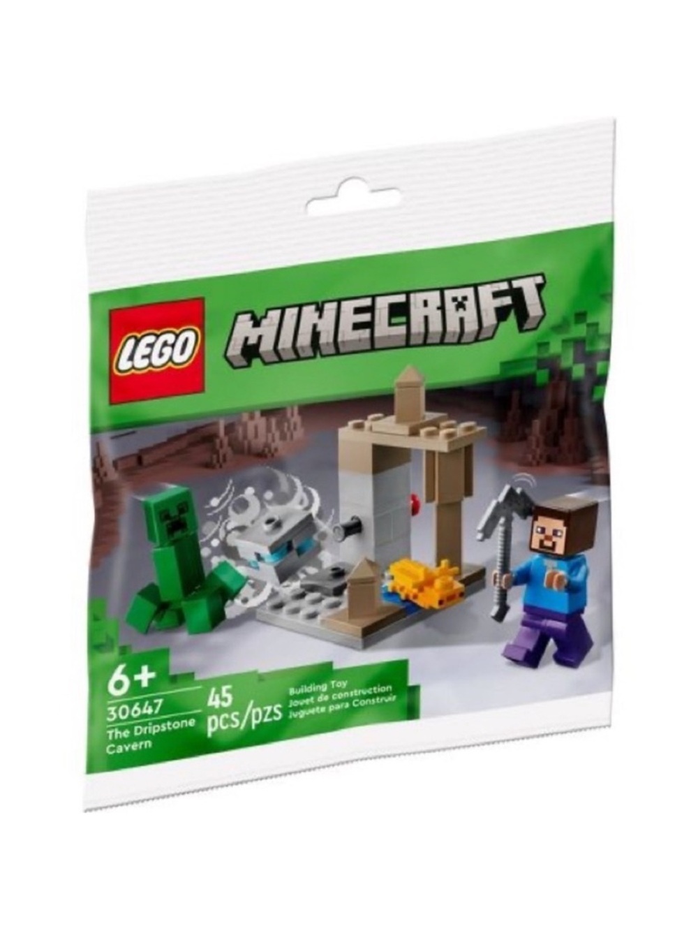 New Lego Minecraft 30647 The Dripstone Cavern Building Set Steve Minifigure Bag